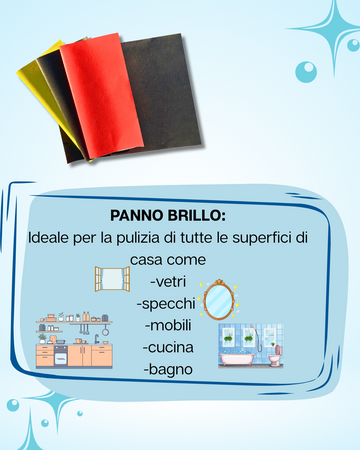 kit Detergente vetri+ Panno brillo 3+1